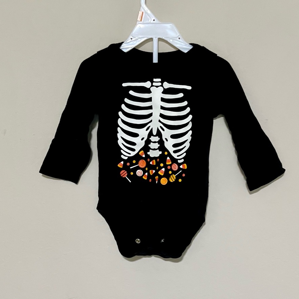 The Children's Place Skeleton Halloween Bodysuit, 3-6M